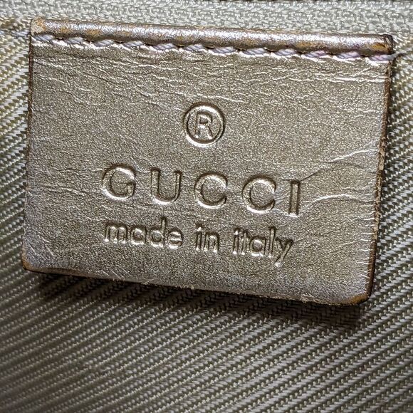 Gucci Logo Gold Metallic Canvas‎ Handbag 002 1115 - Picture 10 of 16
